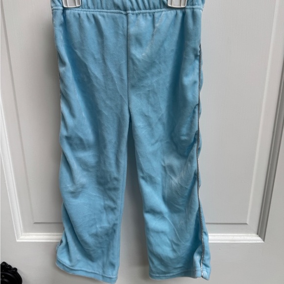 Girls 3T Light Blue with Silver Stripe Velour Like Pants - Picture 1 of 5